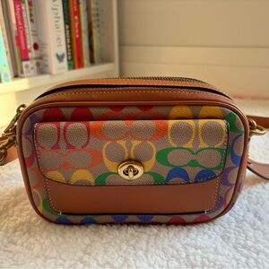 Coach limited edition Willow Camera Bag in Rainbow Signature Canvas